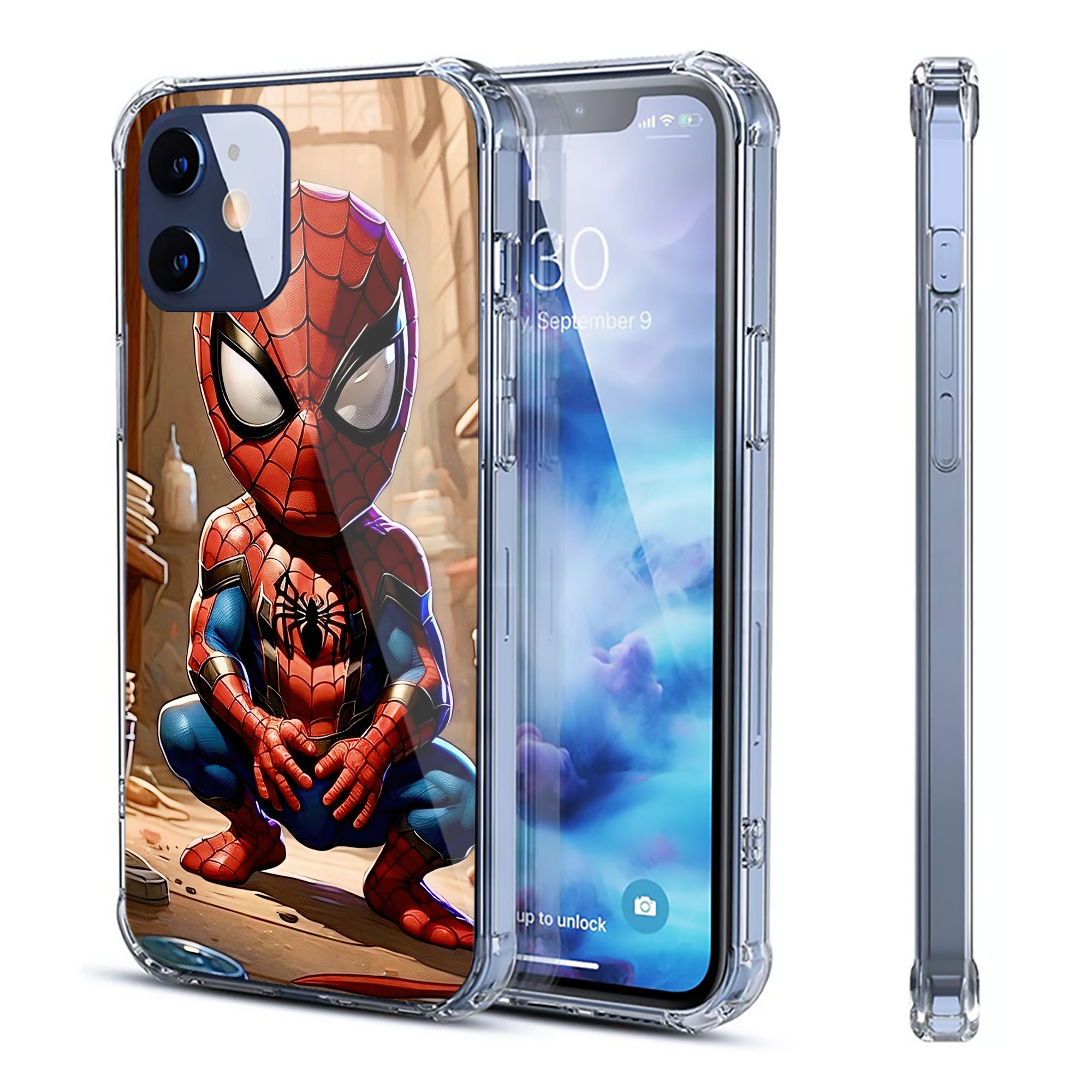 （画像用） Spider Man スパイダーマン 【iPhone 12シリーズ対応】透明スマホケース（クリアソフトケース）